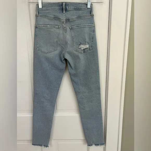 Agolde Women's Blue Parallel High-Rise Cropped Skinny Jeans Pants Size 24