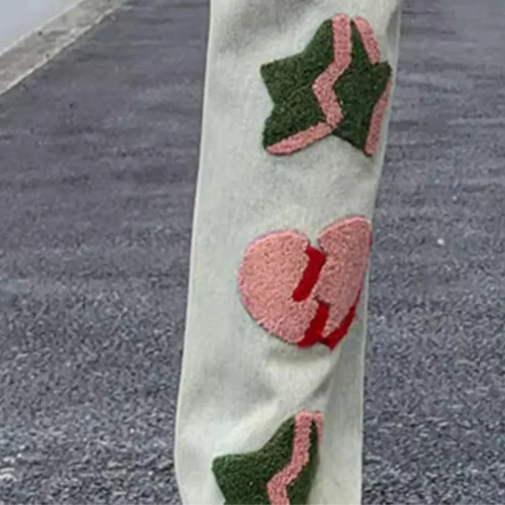 American Heart Flocked Straight Leg Jeans