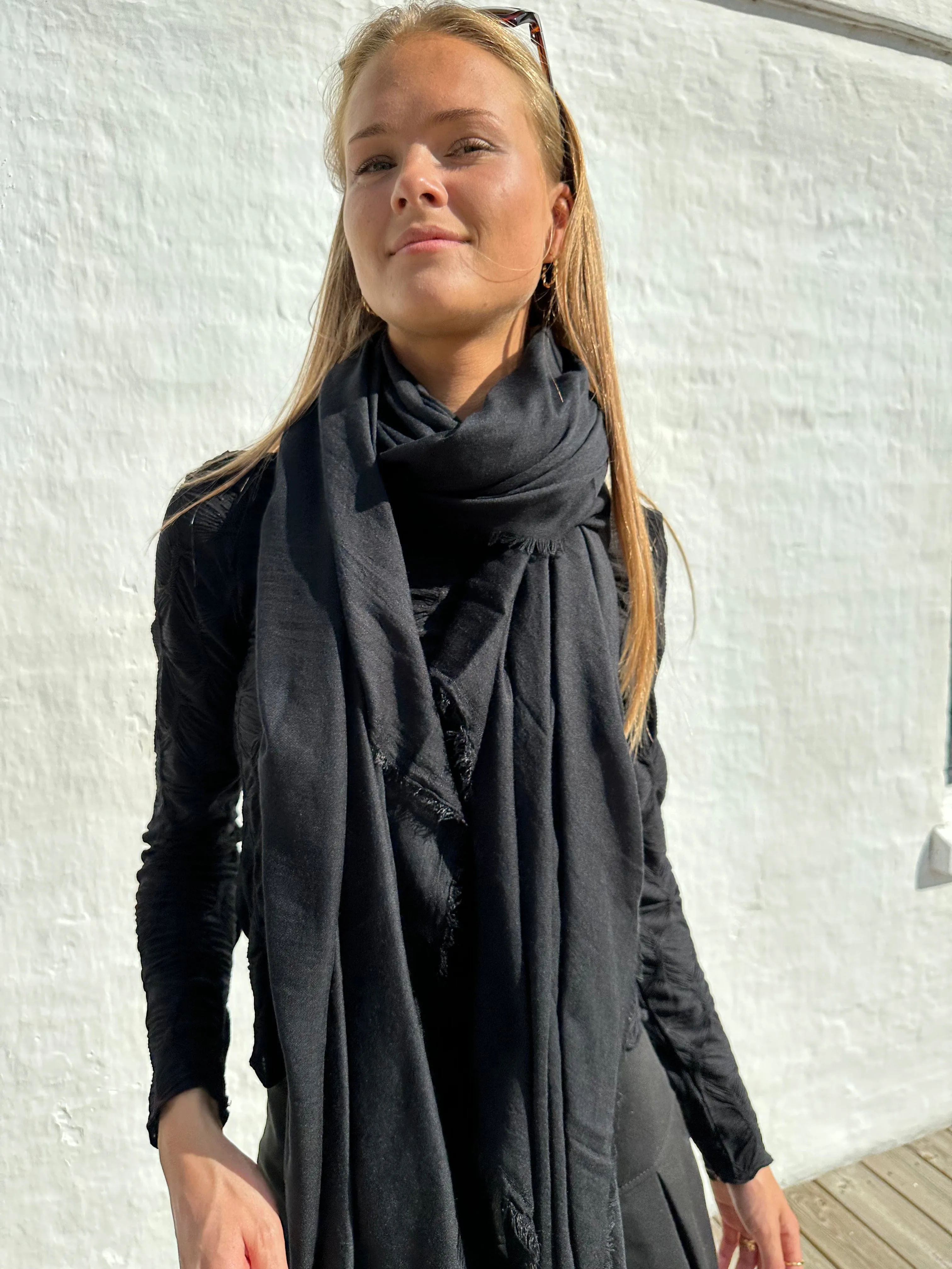 Andcopenhagen - Scarf - 100% Cotton - Siesta - Black