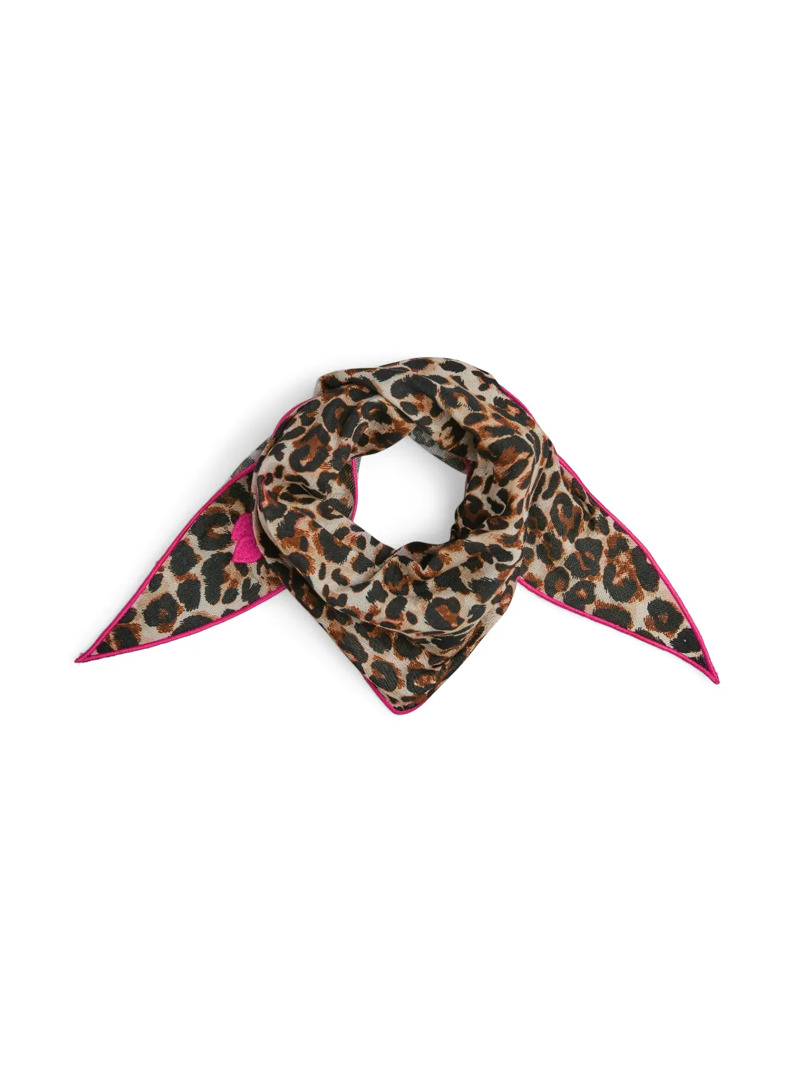 Anina small scarf beetroot purple leopard