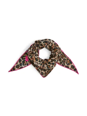 Anina small scarf beetroot purple leopard