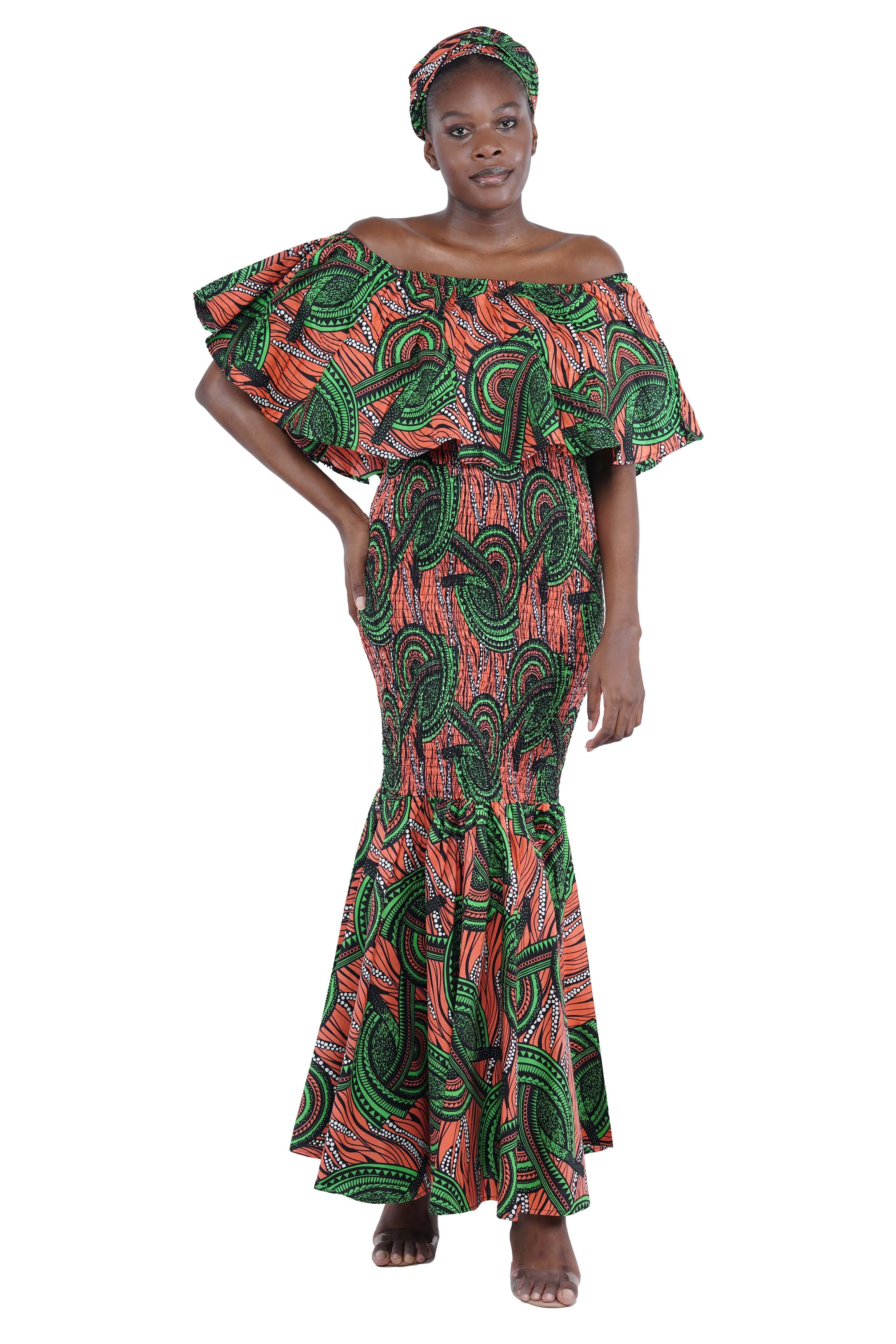 Ankara Long Smoked Mermaid/Fish Tail Dress