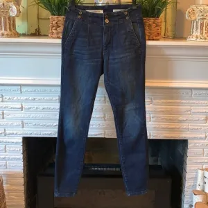 Anthropologie Pilcro Dark Wash High Rise Skinny Jeans Size 26 Button Details