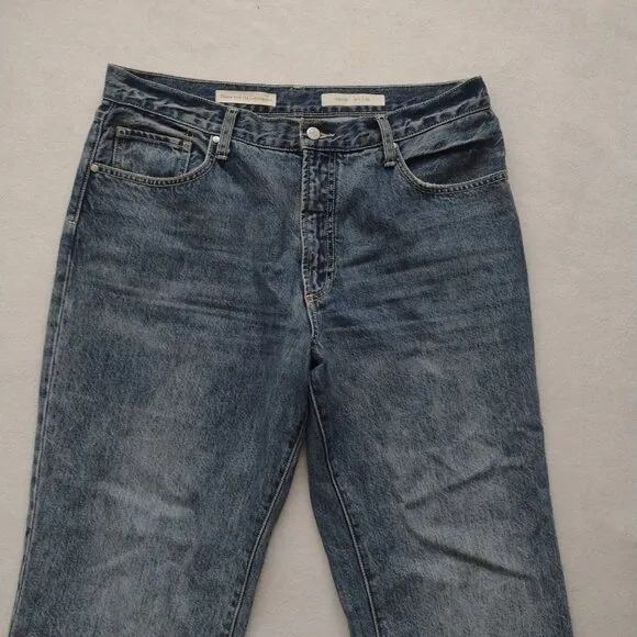Anthropologie Pilcro Folio Jeans 32 Wide Leg High Rise Rigid Medium Wash Denim