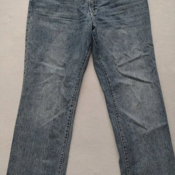 Anthropologie Pilcro Folio Jeans 32 Wide Leg High Rise Rigid Medium Wash Denim