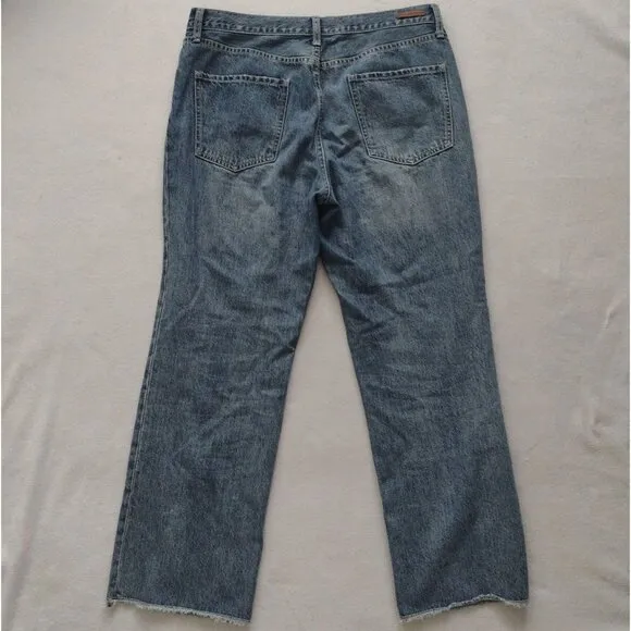 Anthropologie Pilcro Folio Jeans 32 Wide Leg High Rise Rigid Medium Wash Denim