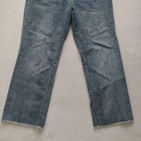 Anthropologie Pilcro Folio Jeans 32 Wide Leg High Rise Rigid Medium Wash Denim