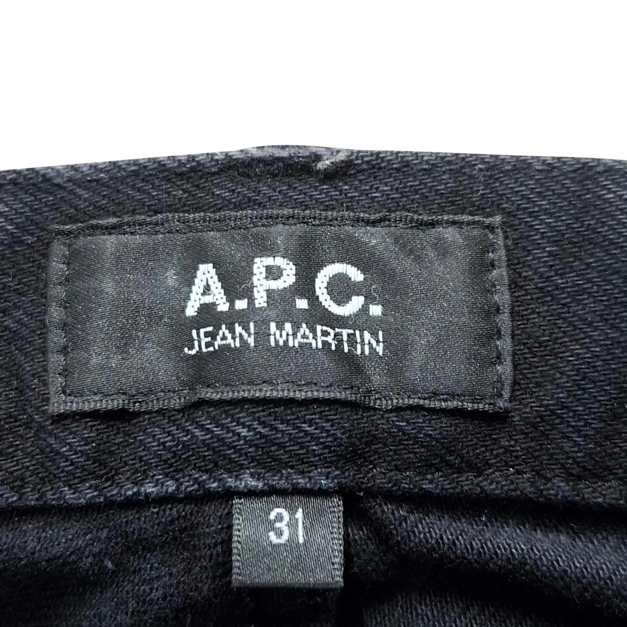 A.P.C. Straight Leg Jeans in Black Cotton Denim