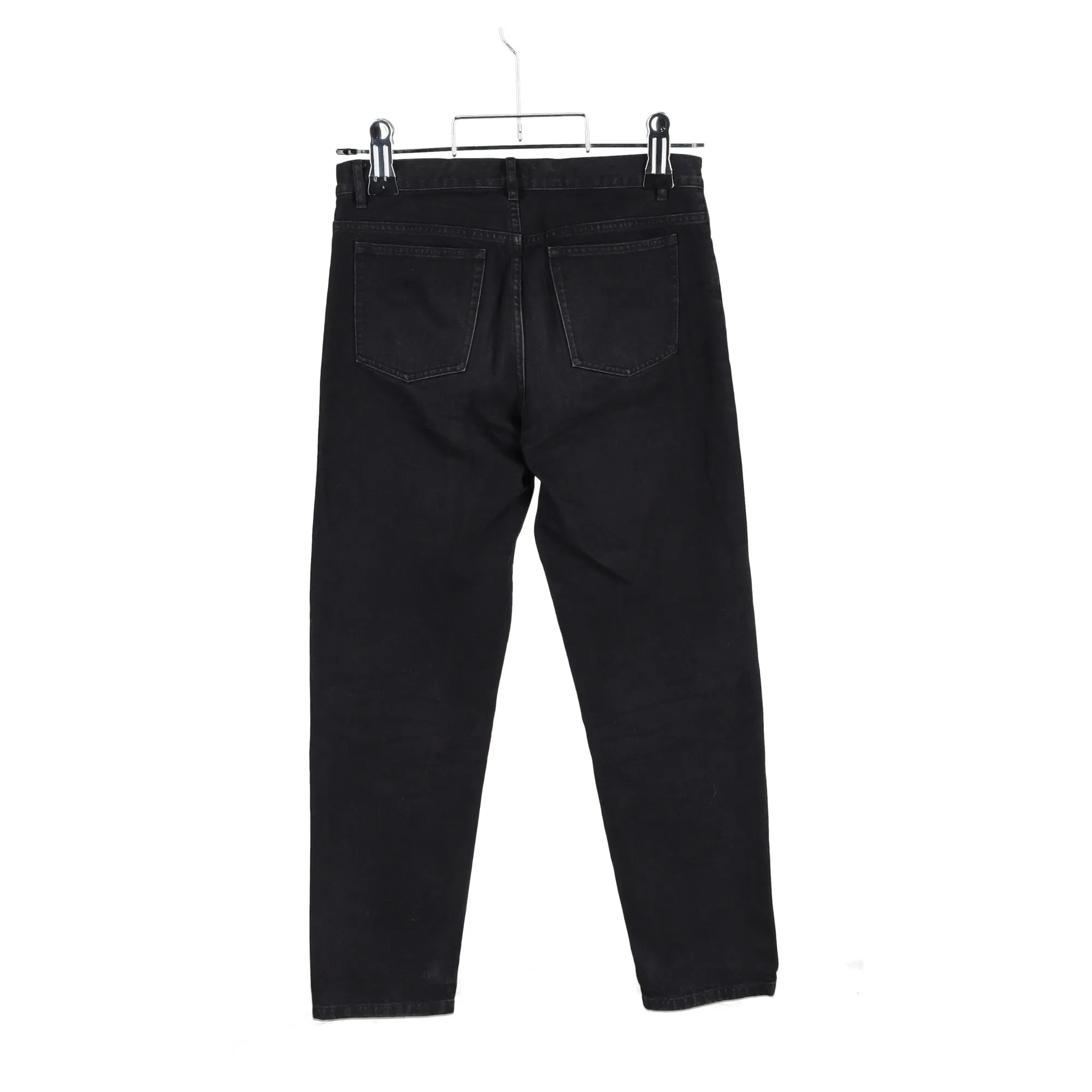A.P.C. Straight Leg Jeans in Black Cotton Denim