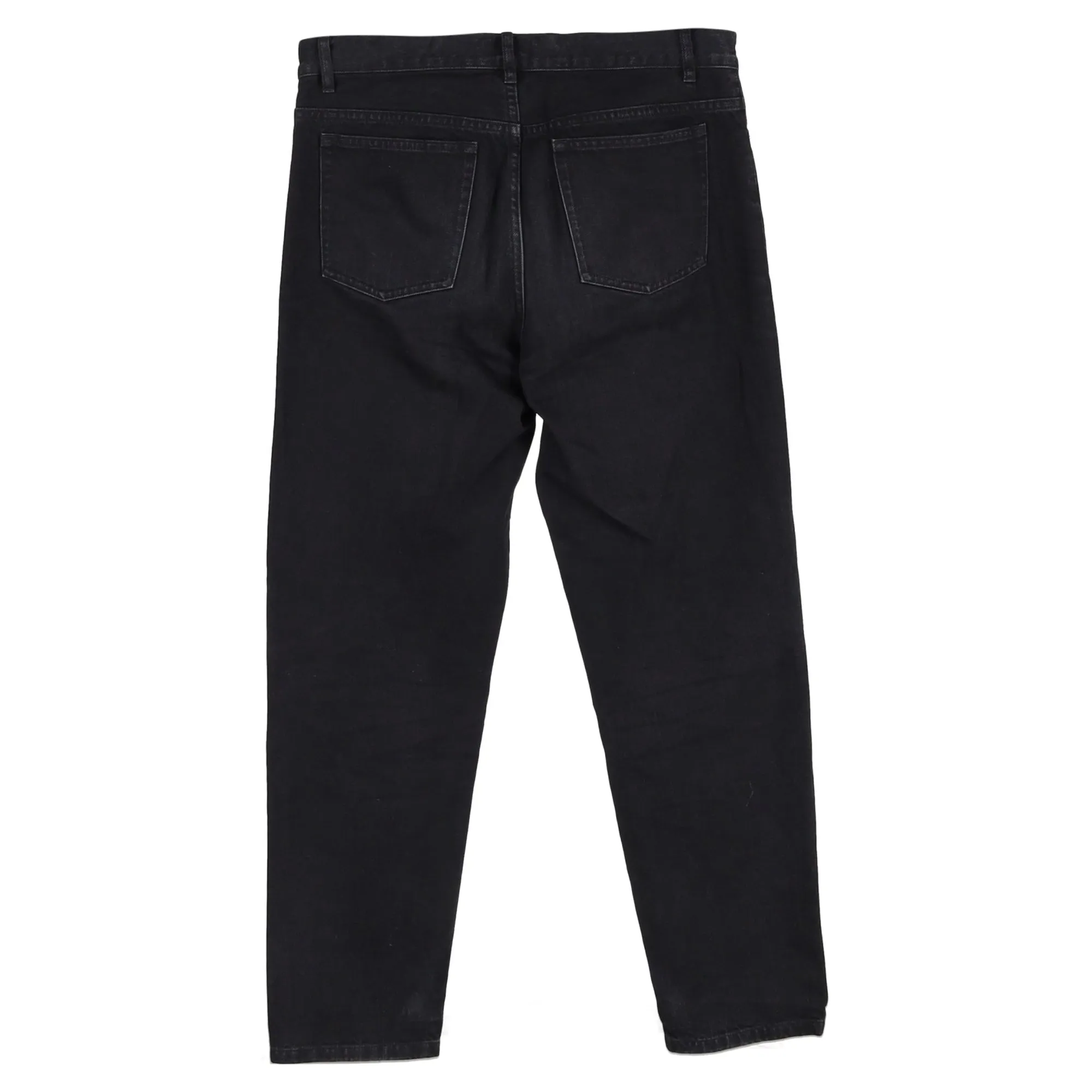A.P.C. Straight Leg Jeans in Black Cotton Denim
