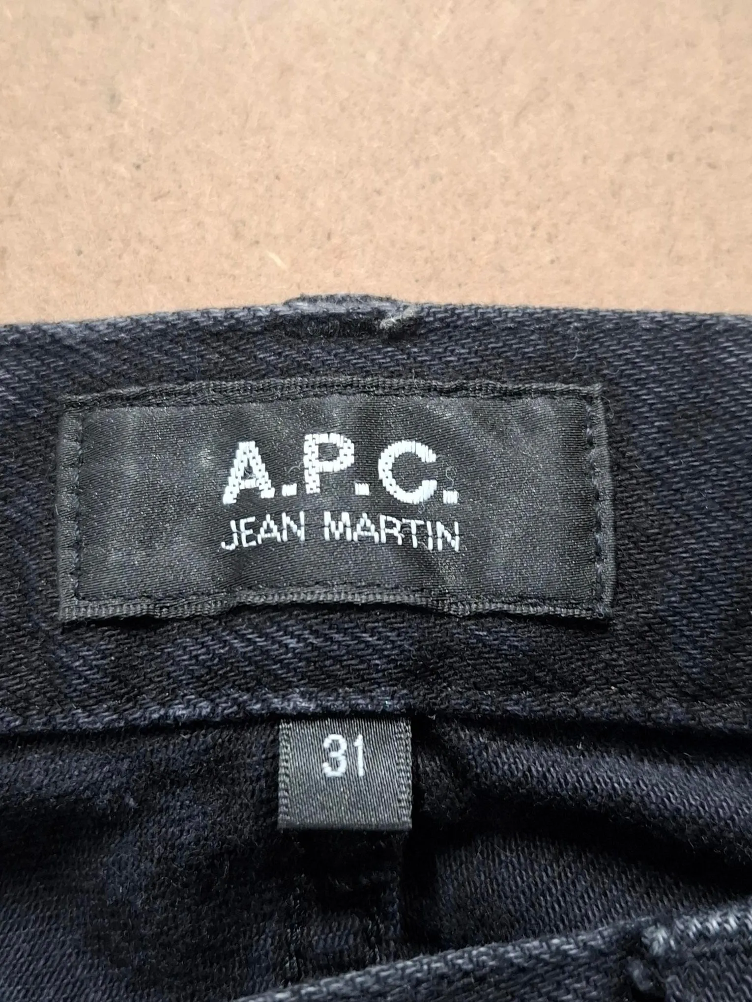 A.P.C. Straight Leg Jeans in Black Cotton Denim
