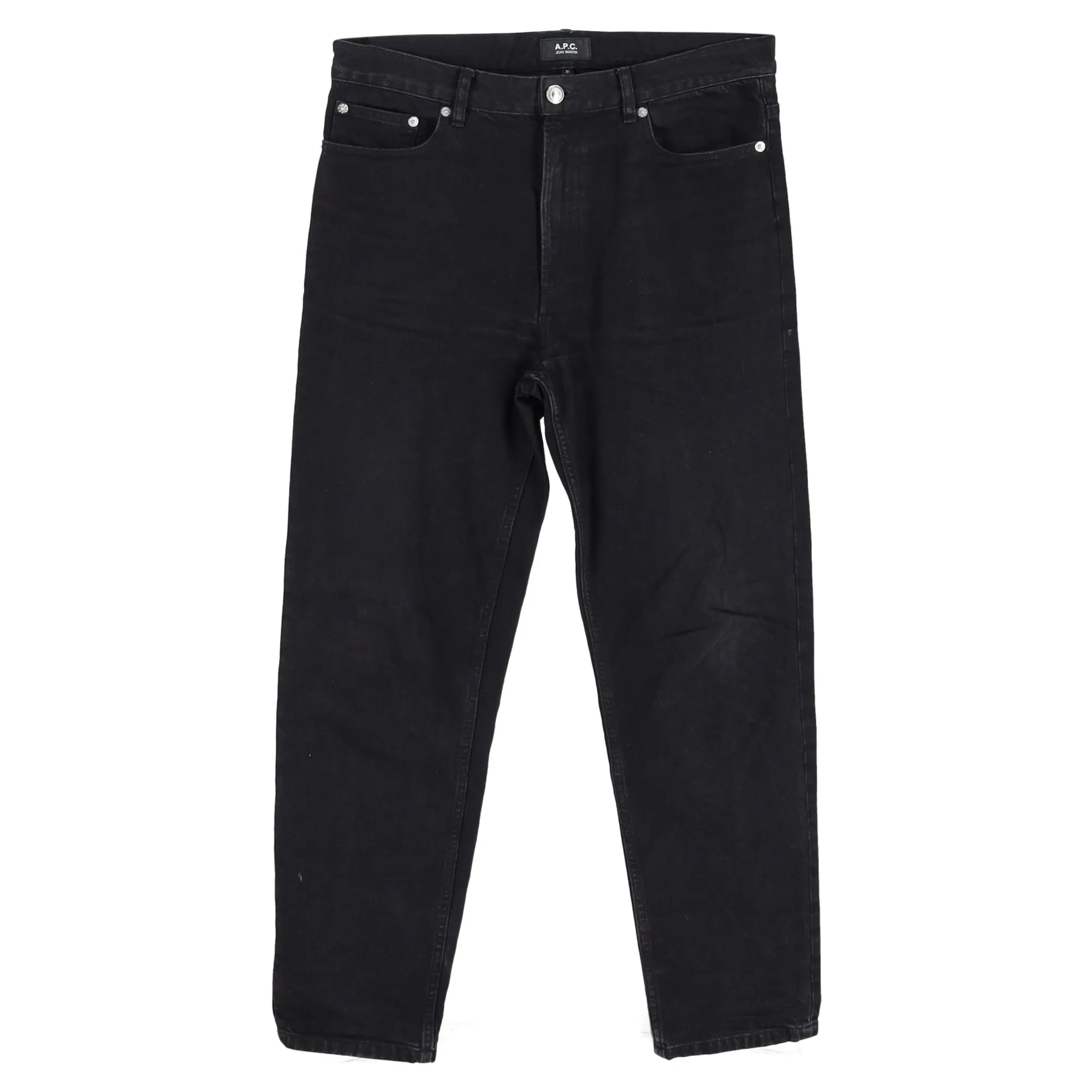 A.P.C. Straight Leg Jeans in Black Cotton Denim