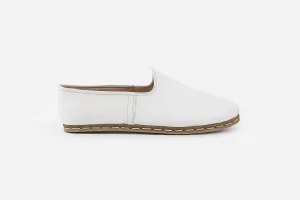 Arctic White Handmade Leather Loafers (Men's)