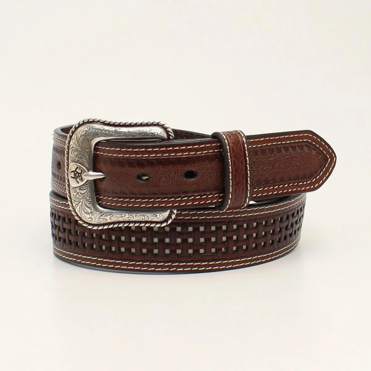 ARIAT 1 1/2" BELT PIERCED BASKETWEAVE UNDERLAY