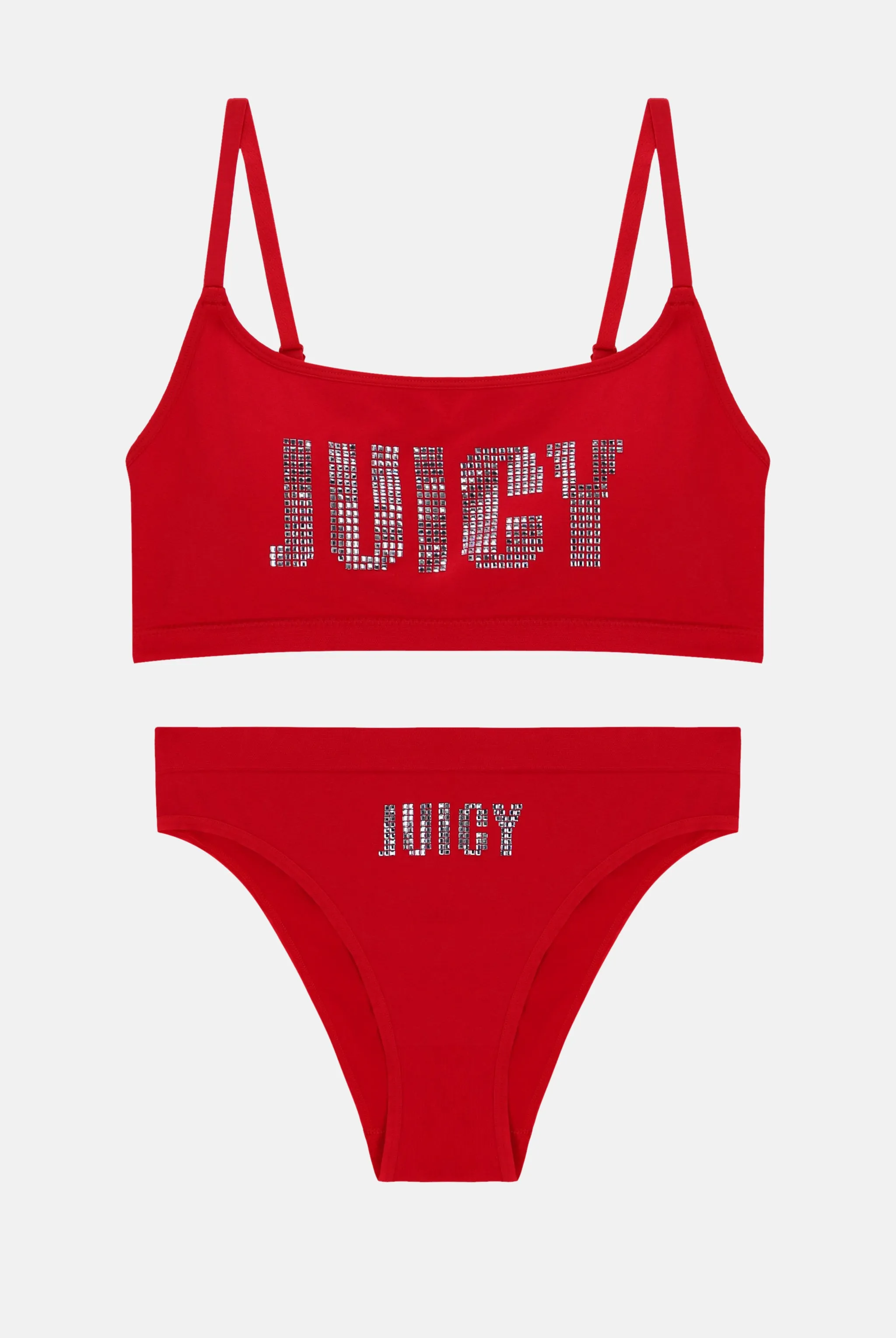 ASTOR RED JUICY DIAMANTE BRALETTE & BRIEF SET