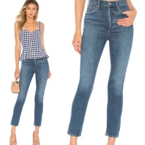 AYR The Chiller High Rise Skinny Jeans In Sunrise Dark Wash Size W 28 L 26 $225