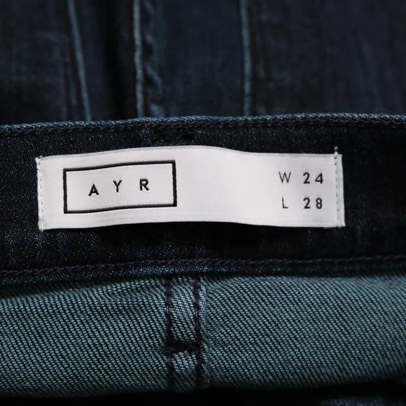 Ayr The Rise High Rise Skinny Jeans in Psychic City Dark Wash Size 24