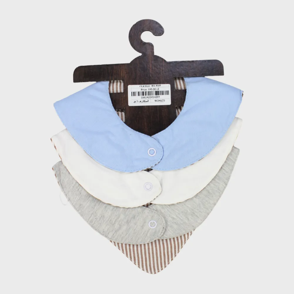 BABY Boys Cotton Bib Set – "Oh Baby, It’s a Boy" (Pack of 3, Scarf Style)