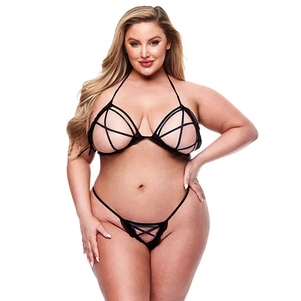 Baci Peek-a-boo Ensemble Lingerie Noir