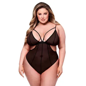 Baci Sexy Crotchless Mesh Body Black Queen
