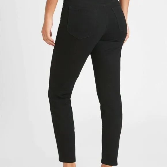 Banana Republic Black High-Rise Straight Button Down Skinny Jeans Size 26/2