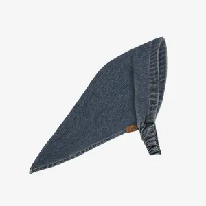 Bandeau en denim bleu moyen style foulard, enfant || Denim hair scarf headband in medium denim, child