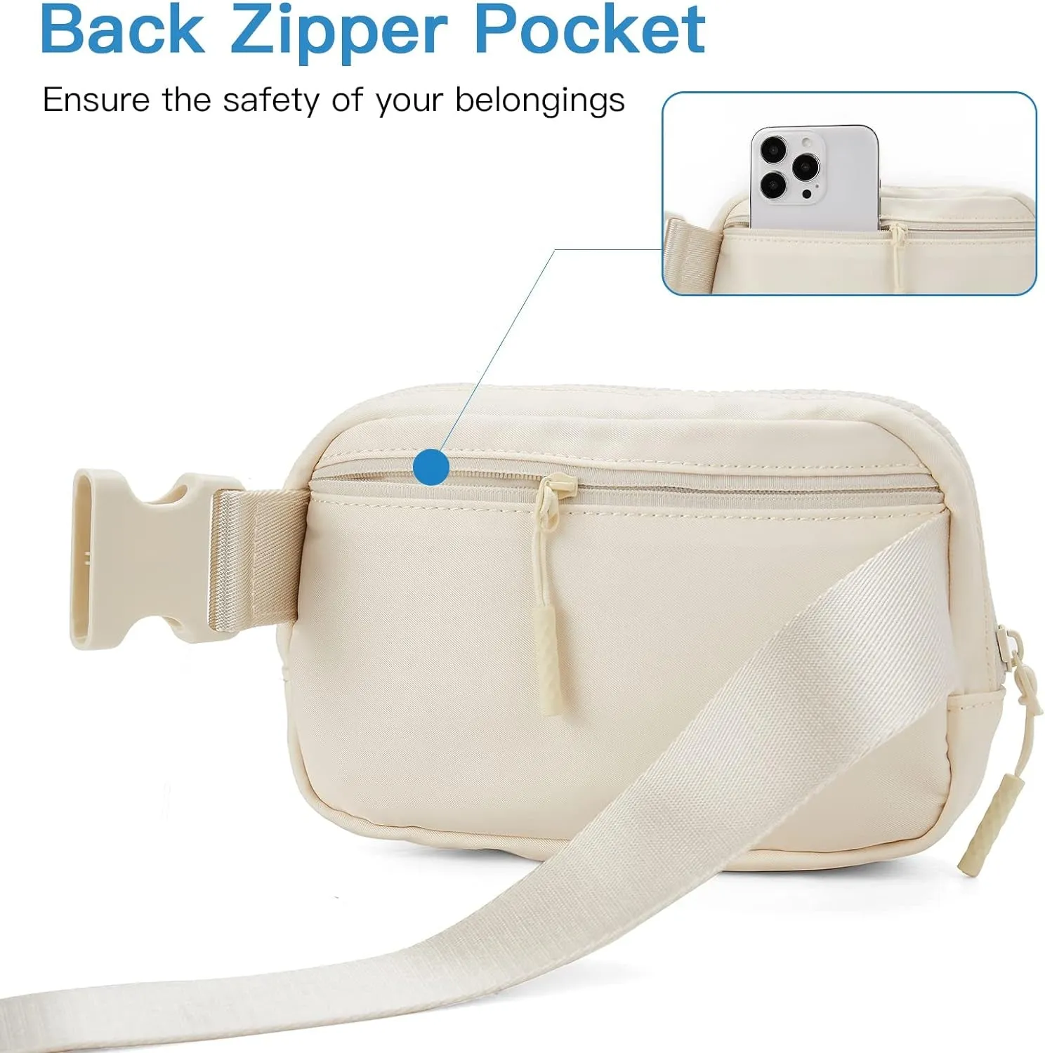 Belt Bag with Adjustable Strap, Fashionable Crossbody Bag