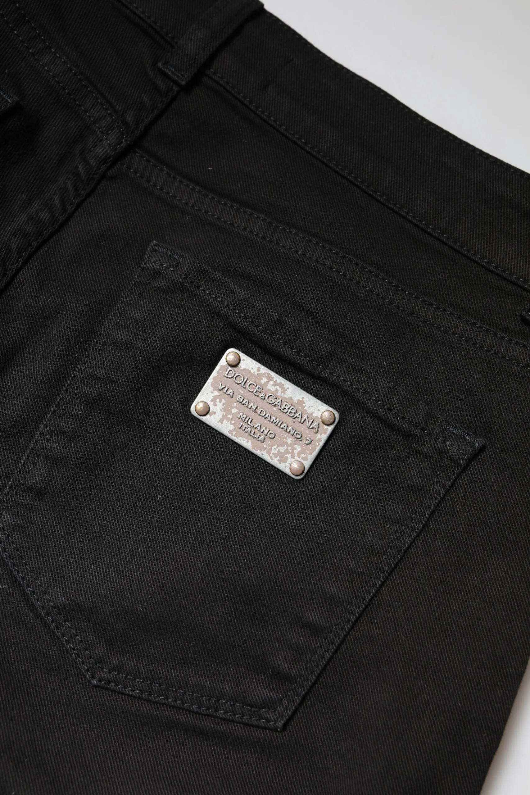 Black Cotton High Waist Skinny Denim Jeans