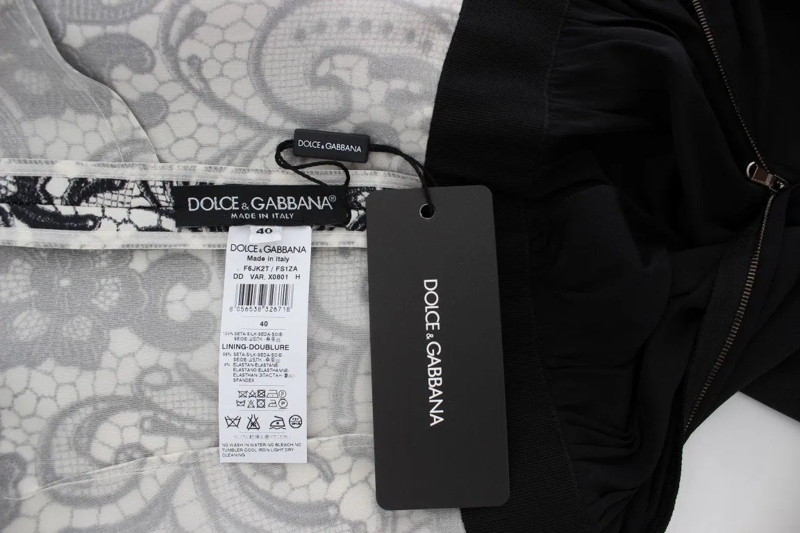 Black Floral Silk Empire Maxi Long Dress