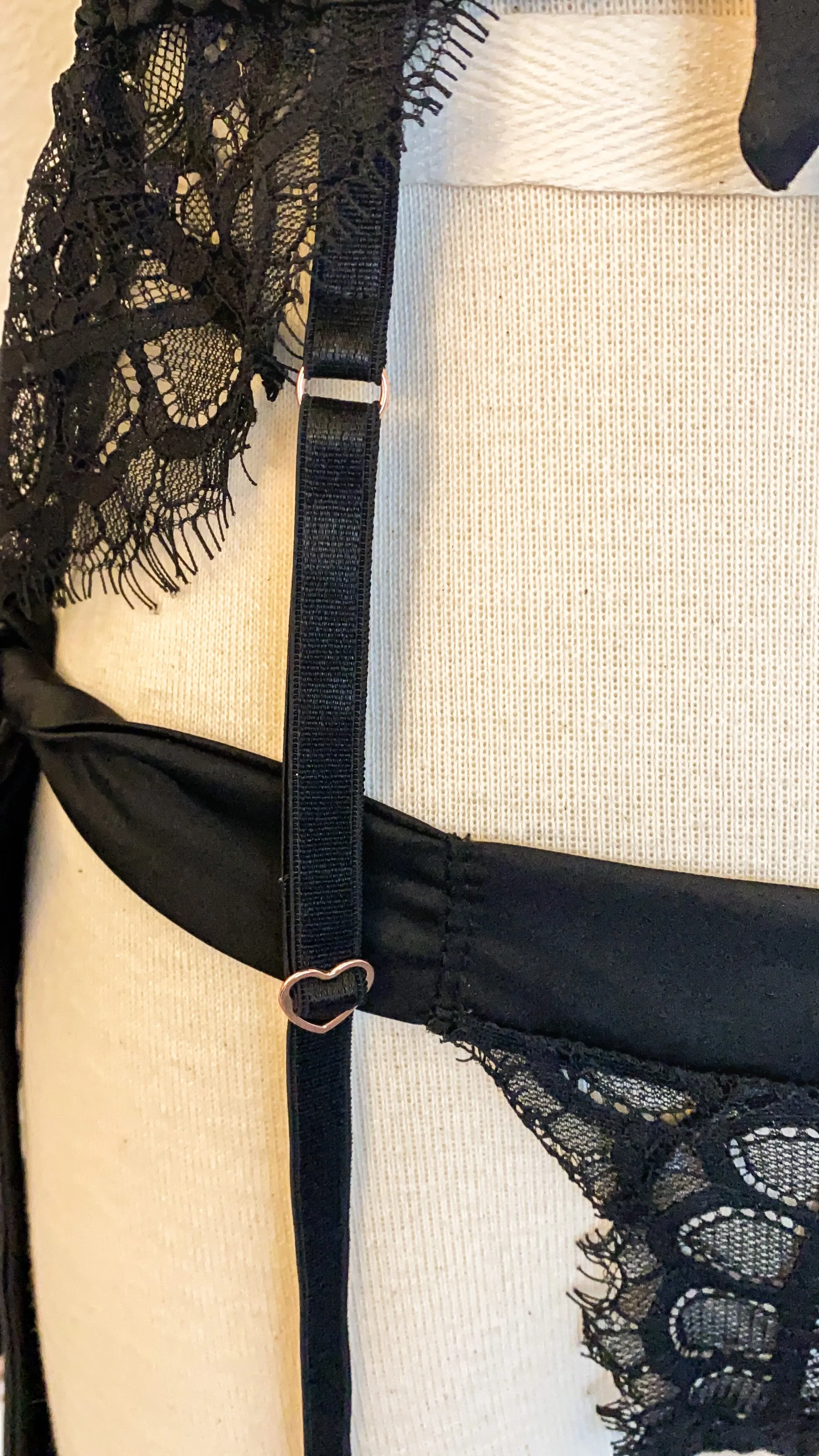 Black Lace Floral Tie Side Panty
