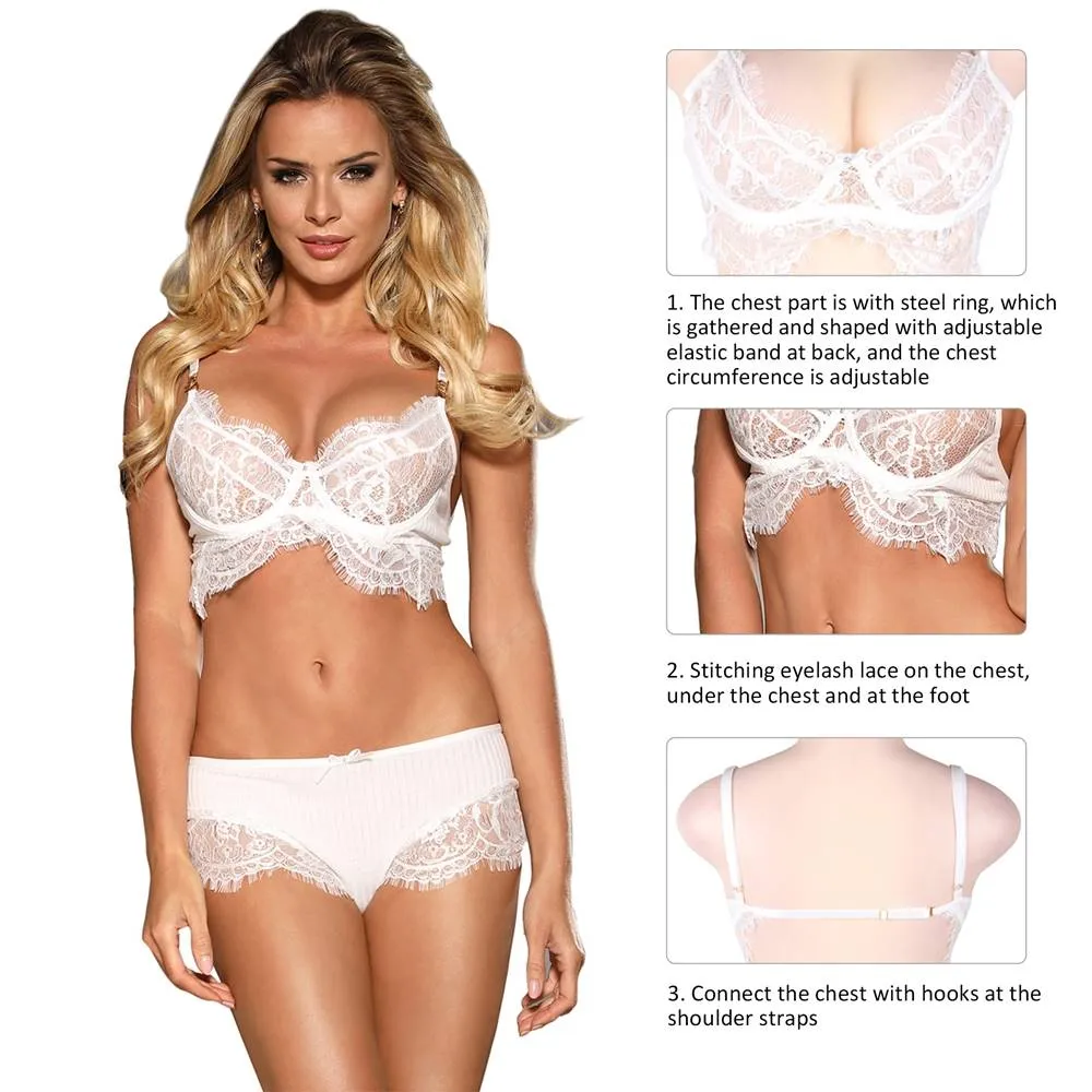 Black Lace Temptation 2pcs Bralette Lingerie Set