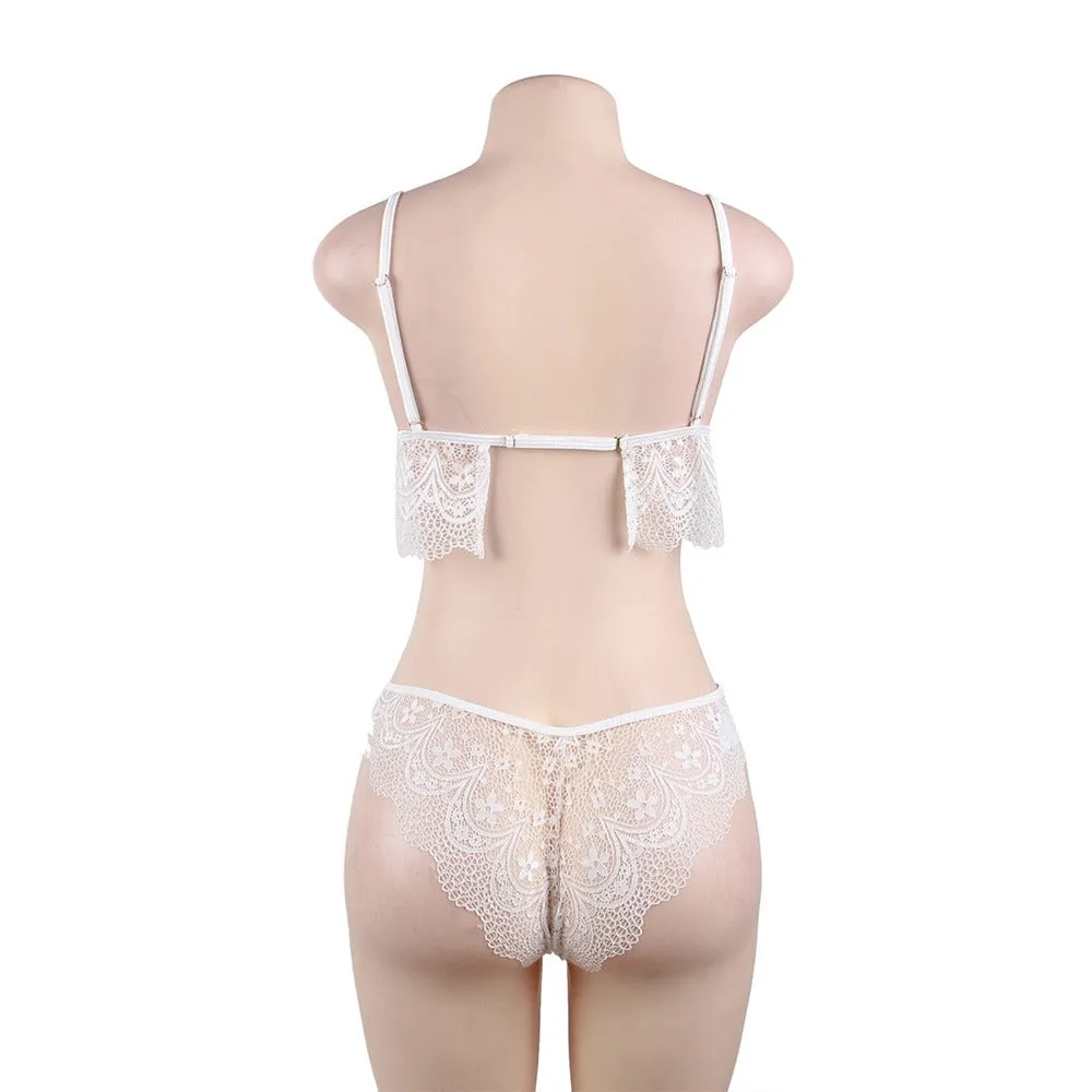 Black Lace Temptation 2pcs Bralette Lingerie Set