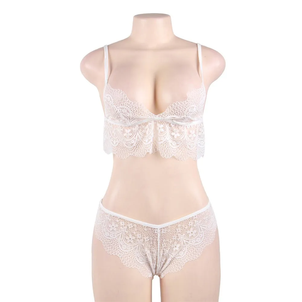 Black Lace Temptation 2pcs Bralette Lingerie Set