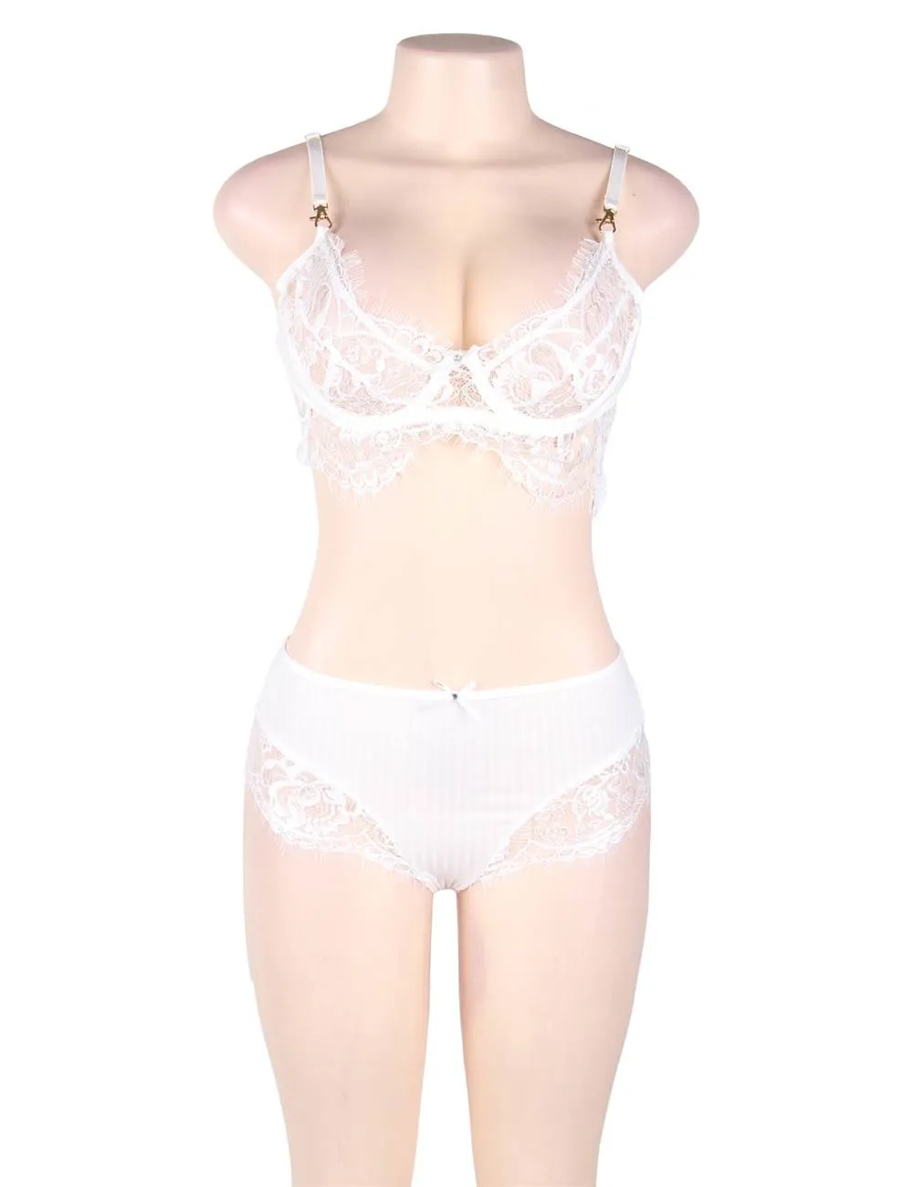 Black Lace Temptation 2pcs Bralette Lingerie Set