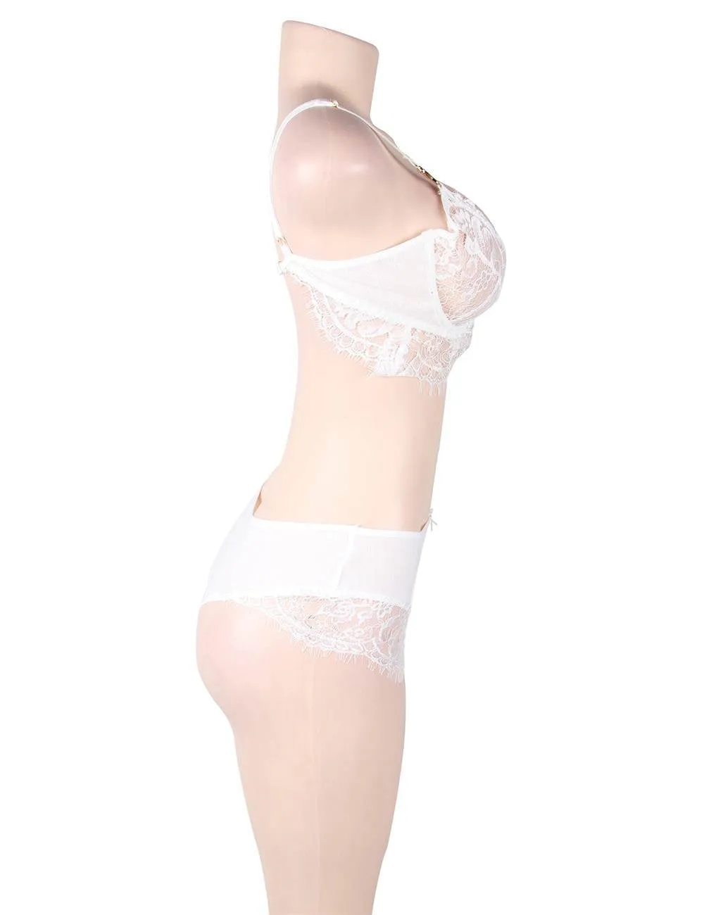 Black Lace Temptation 2pcs Bralette Lingerie Set