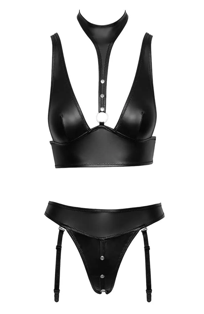 Black lingerie set with restraints - Casual Interactions