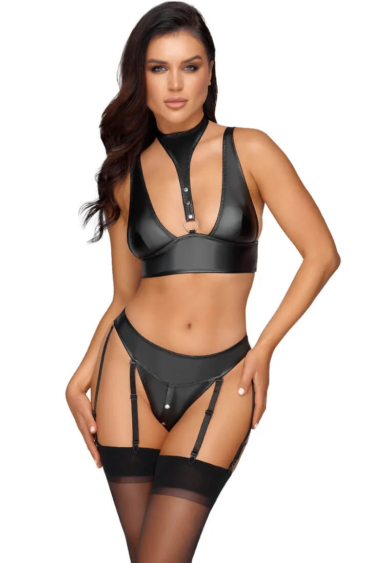 Black lingerie set with restraints - Casual Interactions