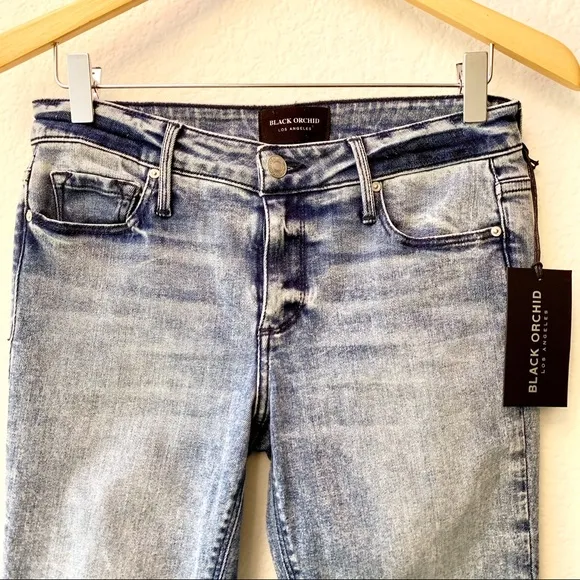 Black Orchid Jude Mid Rise Skinny Jeans Acid Wash