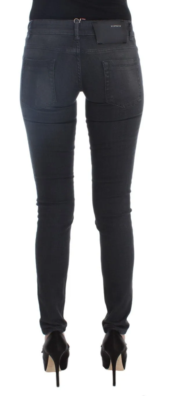 Blue Cotton Stretch Slim Fit Jeans