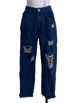 Blue Denim Ripped Jeans