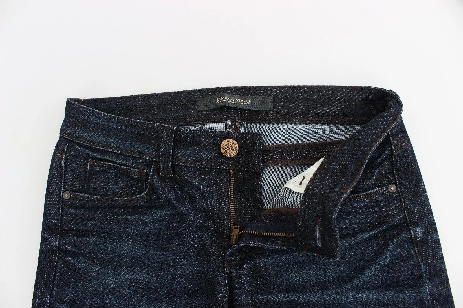 Blue Slim Jeans Denim Pants Skinny Leg Stretch