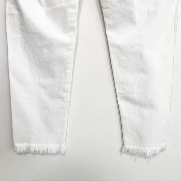 BOGO! AG Mid-Rise Stilt Crop Embroidered Boho Jeans Fray Hem White Tan 32