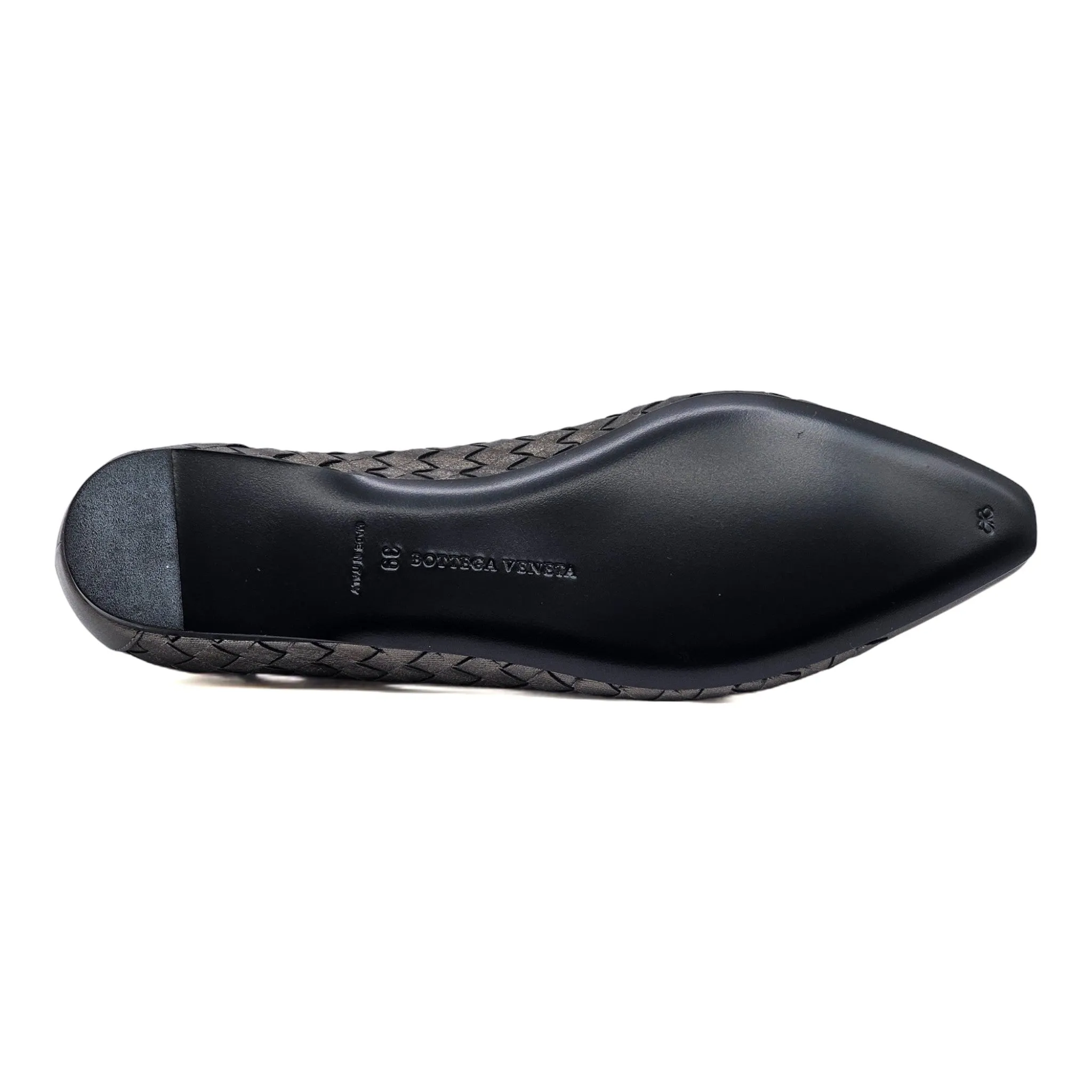 Bottega Veneta Intrecciato Leather Loafers in Silver