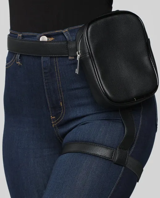 BQ Fashion INS Hot Trendy Stylish Women Waist Leg Belt Leather Cool Girl Bag Fanny Pack For Outdoor Hiking Motorcycle