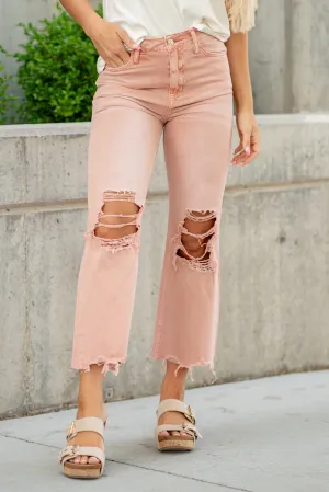 Brandied Melon 90s Vintage High Rise Crop Flare