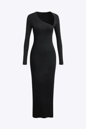 Brianna - Bold Neckline Slit Woman's Formal Maxi Dress