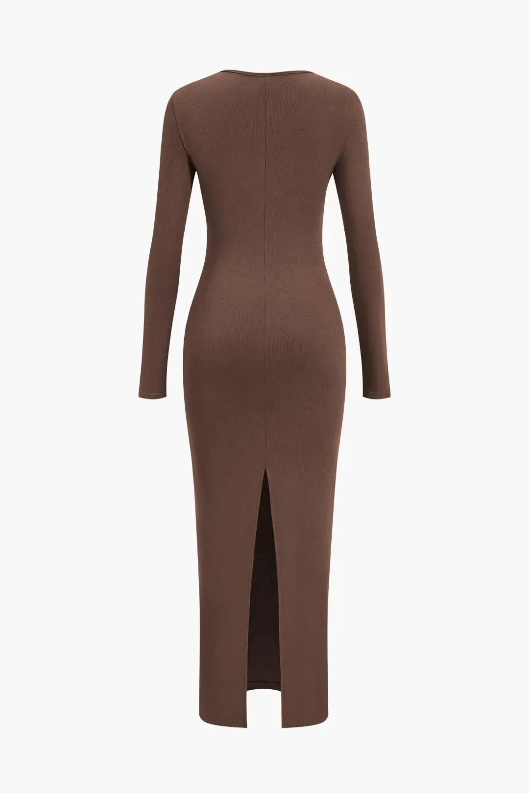 Brianna - Bold Neckline Slit Woman's Formal Maxi Dress