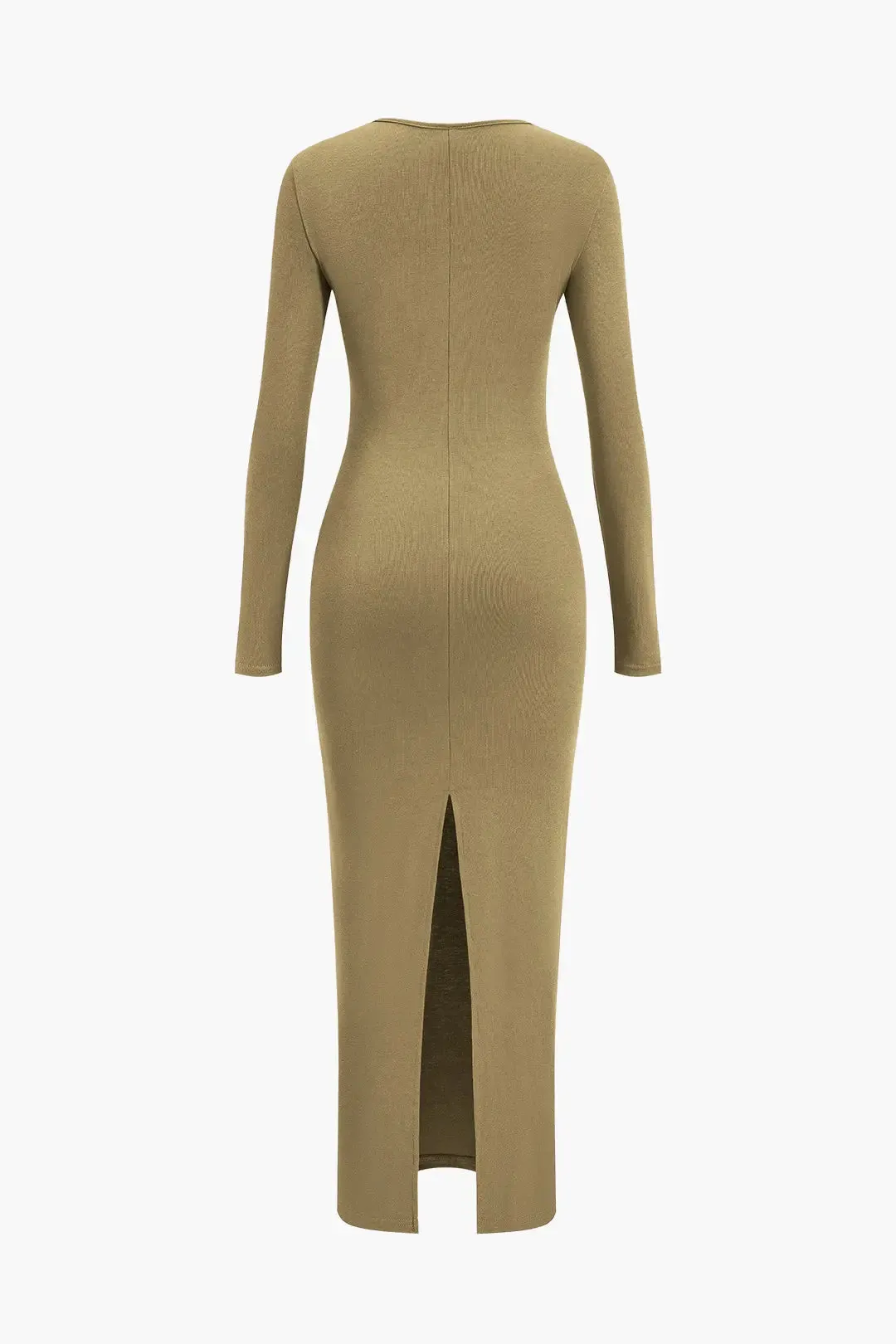 Brianna - Bold Neckline Slit Woman's Formal Maxi Dress