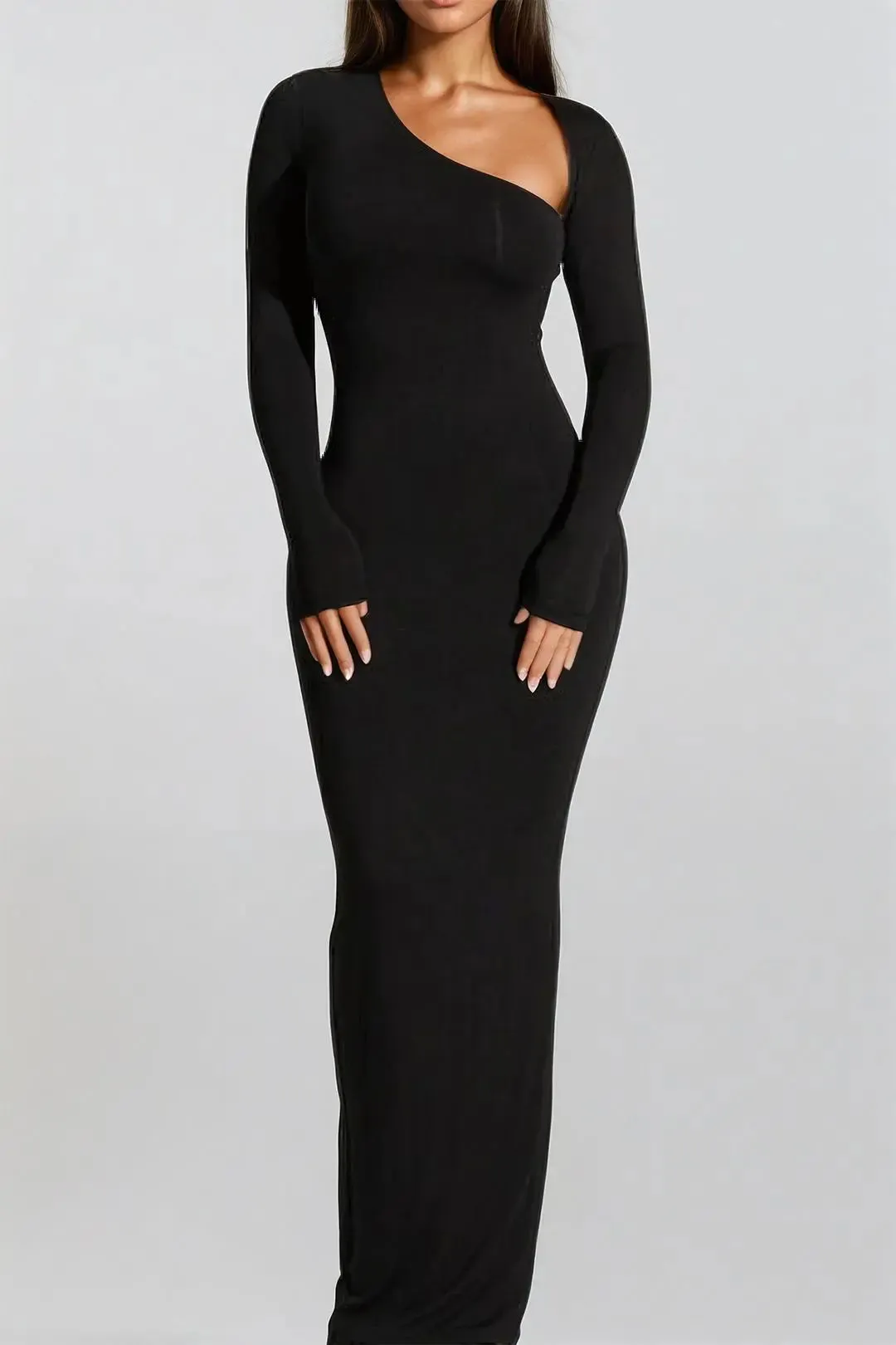 Brianna - Bold Neckline Slit Woman's Formal Maxi Dress