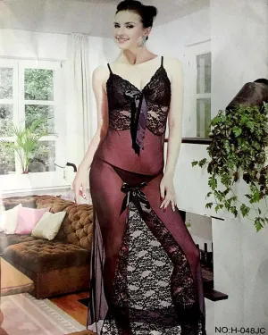 Bridal Sexy See Through Long Lace Nighty - H-048JC